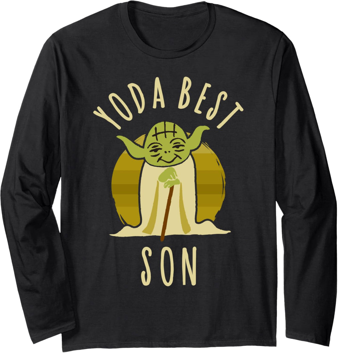 Star Wars Yoda Best Son Cartoon Yoda Langarmshirt