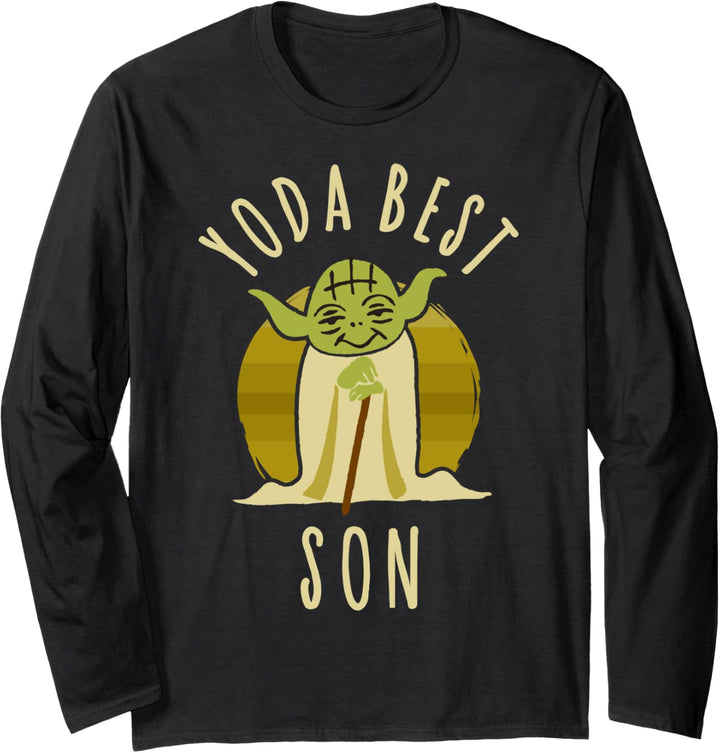 Star Wars Yoda Best Son Cartoon Yoda Langarmshirt
