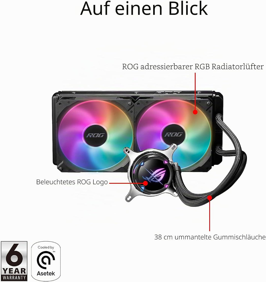 ASUS ROG STRIX LC II 240 ARGB All-in-One Flüssig-CPU-Wasserkühlung (Aura Sync, zwei adressierbare RO