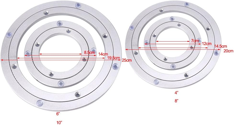 Drehlager-Drehtisch aus robuster Aluminiumlegierung,Drehlager-Plattenspieler, runder Esstisch, glatt