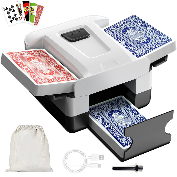 Kartenmischmaschine, Automatischer Kartenmischer für 1–2 Decks, Wiederaufladbarer Kartenmischer mit