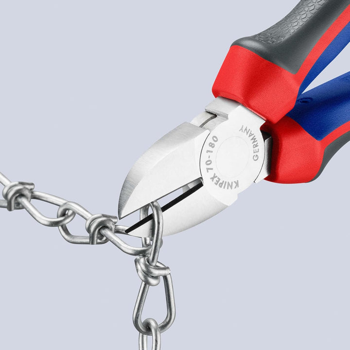 Knipex Seitenschneider verchromt, mit Mehrkomponenten-Hüllen 180 mm 70 05 180 verchromt Mit Mehrkomp