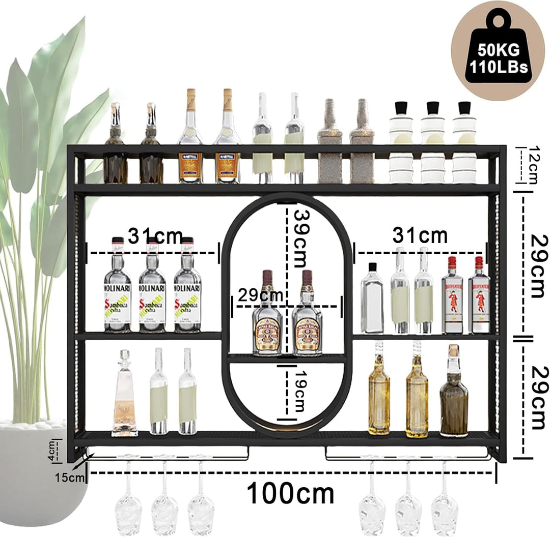 Premium Wandweinregal Metall | Modulare Weinflaschenhalterung | Modernes Weinlager Für Homebar, Küch