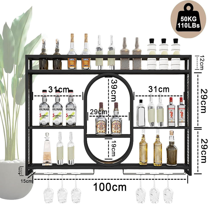 Premium Wandweinregal Metall | Modulare Weinflaschenhalterung | Modernes Weinlager Für Homebar, Küch