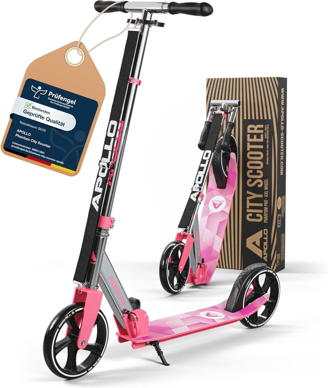 Apollo XXL Wheel Scooter - Phantom Pro Cityroller | Klappbarer City Roller für Kinder | Höhenverstel