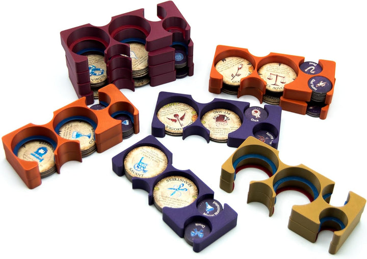 Skript-Token-Organizer-Tabletts für Blood on The Clocktower – 16 modulare Einsätze kompatibel mit Ch