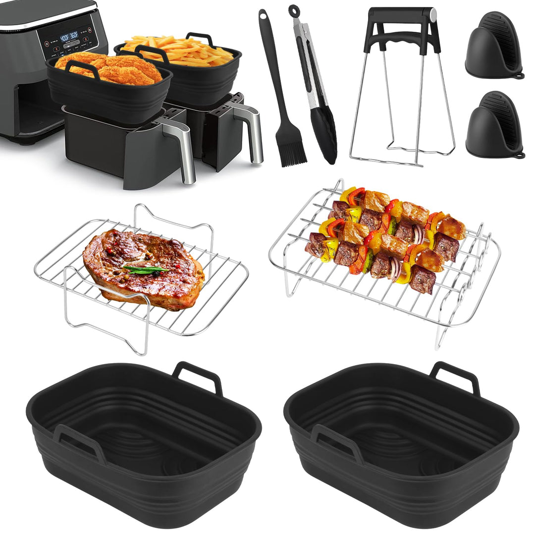 Heissluftfritteuse Zubehör für Ninja, Airfryer Zubehör für Ninja Foodi AF400EU AF451EU 9.5L Double S