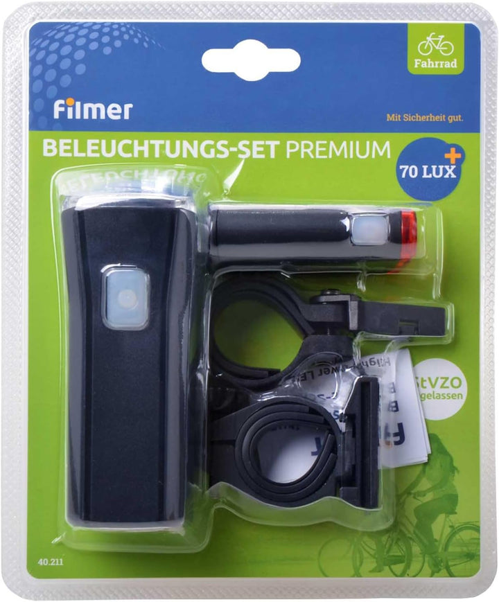 Filmer, 40211, LED-Beleuchtungs-Set 70 LUX batteriebetrieben, 3 Helligkeitsstufen, Stufe 1 (100%), S