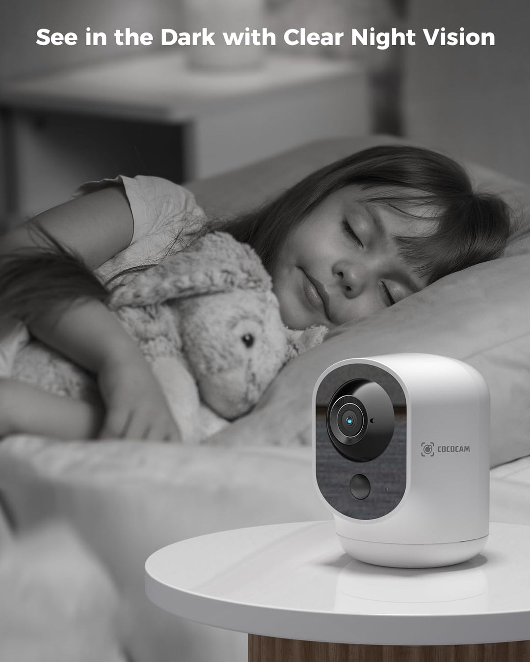 COCOCAM 2PCS 2K Überwachungskamera Innen WLAN mit 5200mAh Akku, kabelloser 355°P 90°T, Baby Monitor