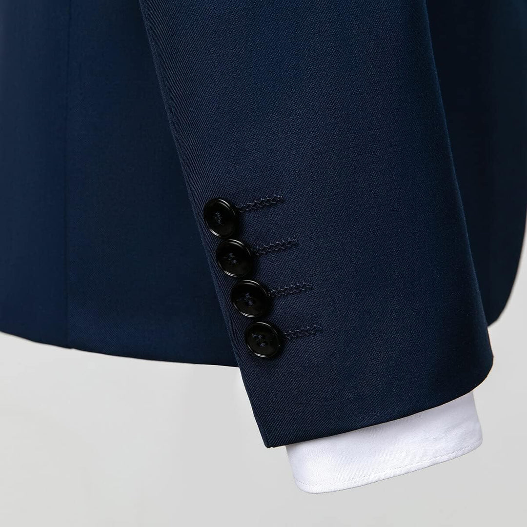 Allthemen Herren Anzug 3-teilig Slim Fit Einreihig Zwei Knöpfe Hochzeit Smoking Anzug Blazer Weste H