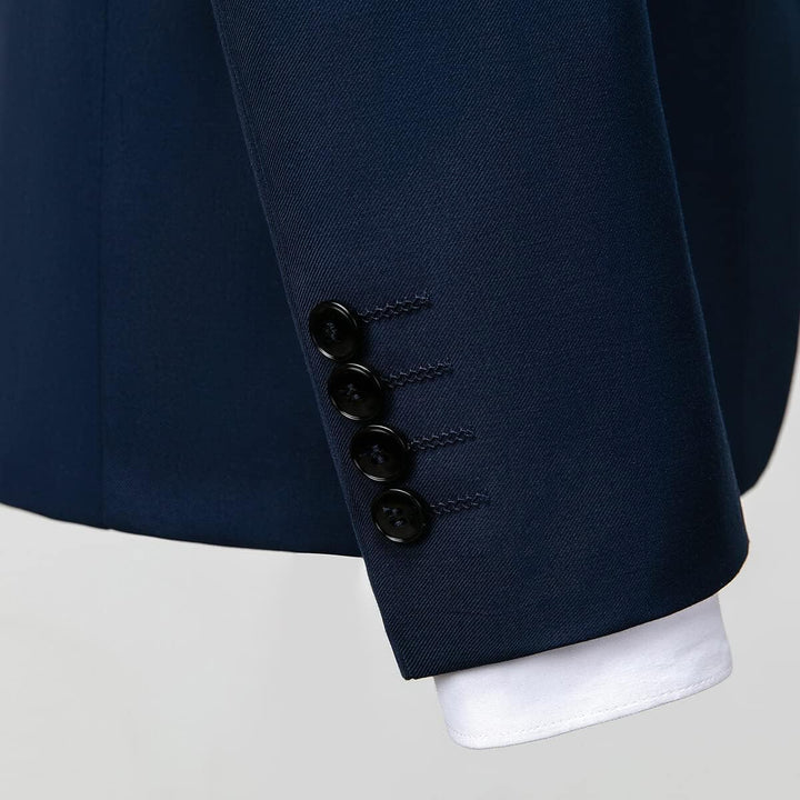 Allthemen Herren Anzug 3-teilig Slim Fit Einreihig Zwei Knöpfe Hochzeit Smoking Anzug Blazer Weste H