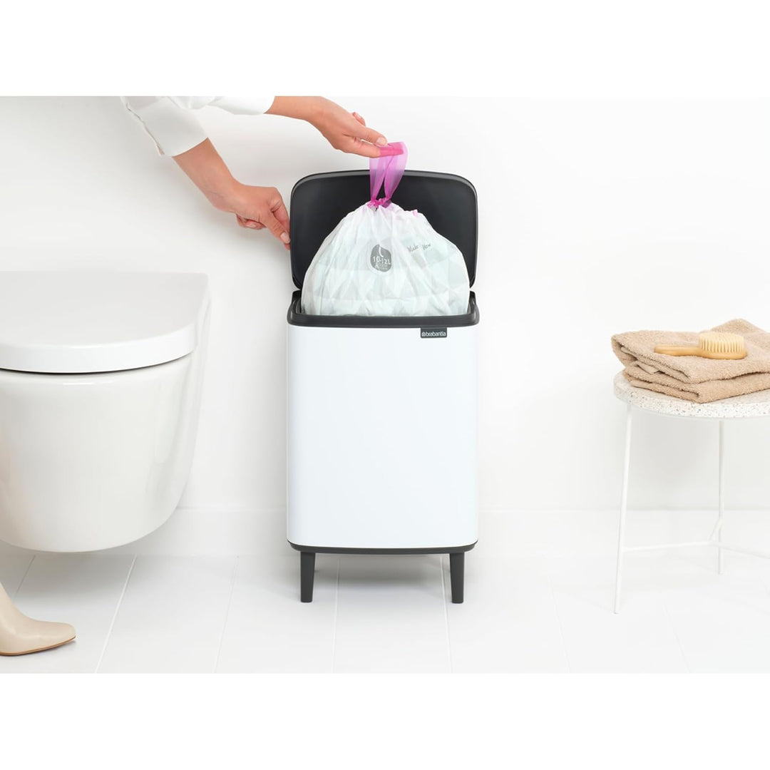 Brabantia - Mülleimer Bo Hi 12L mit Soft-Close-Deckel, herausnehmbarem Inneneimer und Transportgriff