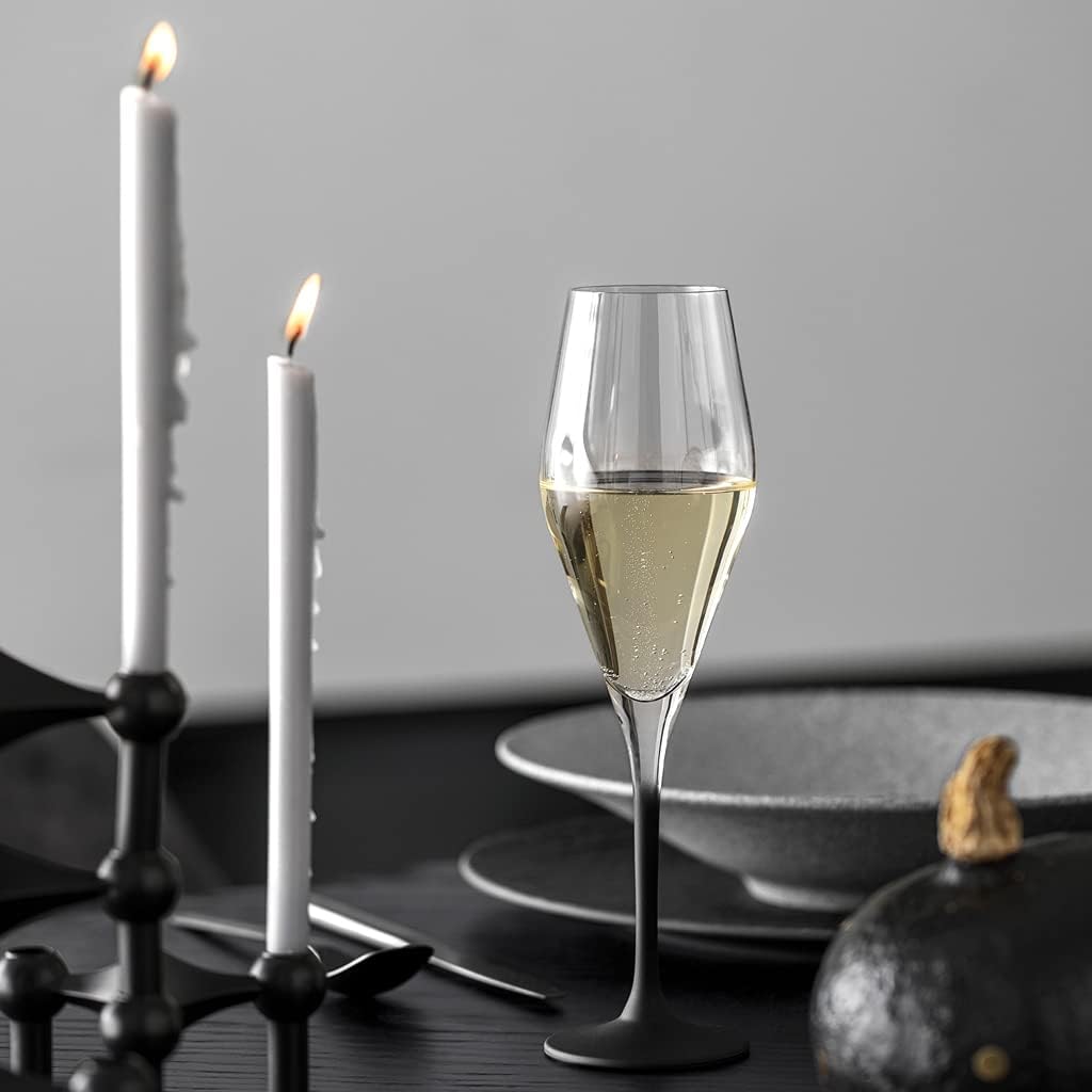 Villeroy & Boch - Manufacture Rock, Champagnerglas-Set, 4-teilig, 260 ml, Kristallglas, transparent/