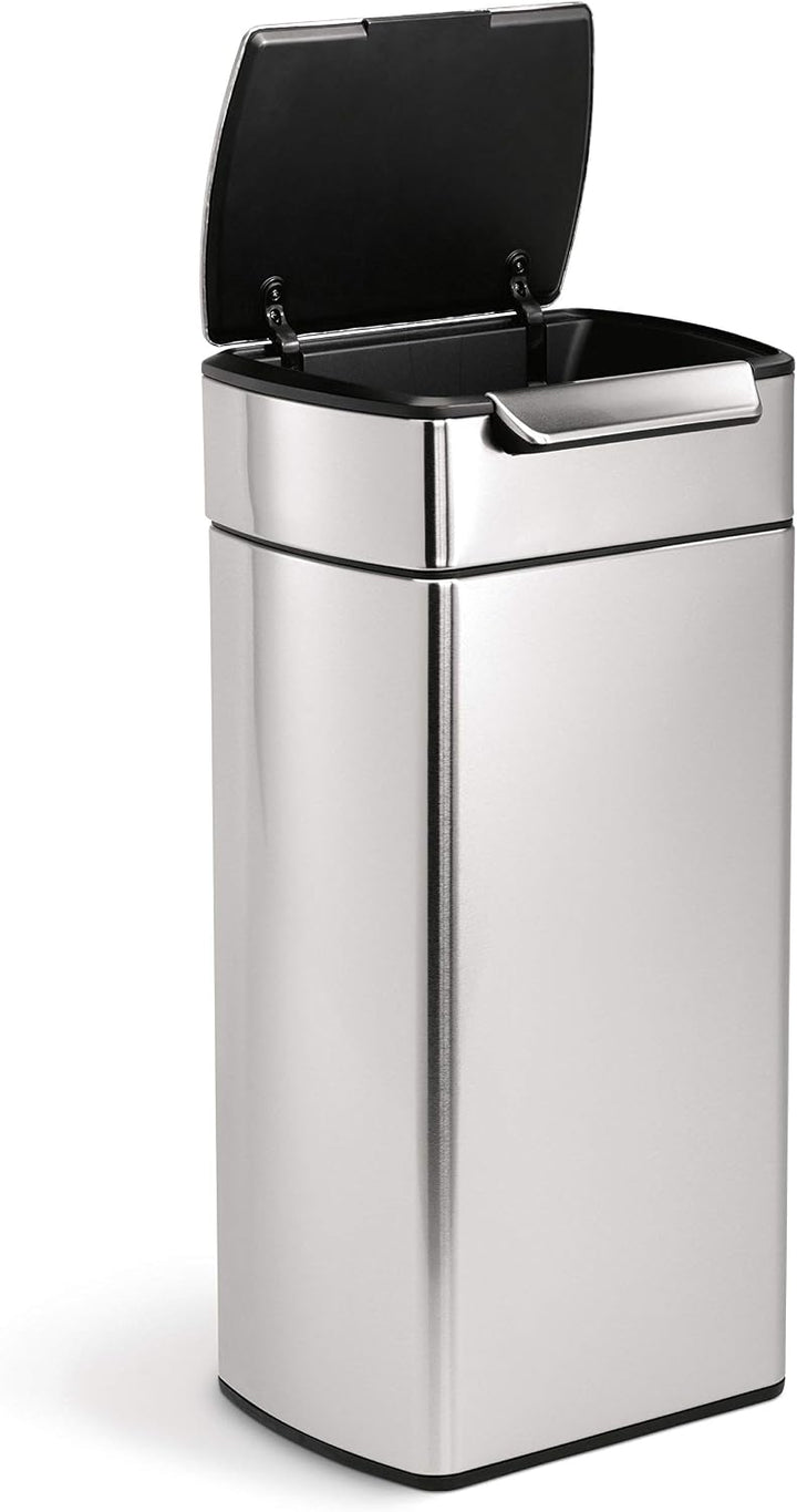 simplehuman CW2015 30 Liter, rechteckiger touch-bar Abfalleimer, Mülleimer Küche, gebürsteter Stahl,
