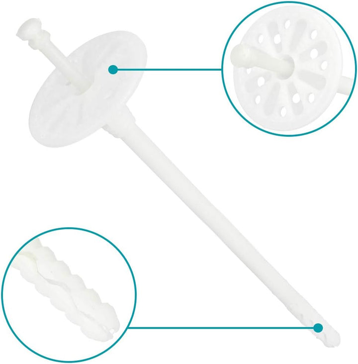 KLIMAS® Set Tellerdübel 200 Stück + Styroporfräser 1 St + 100 St EPS Styropor Abdeckkappen Rondelle