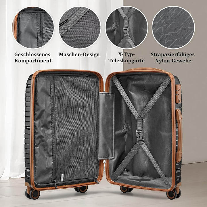 Joyway Kofferset 6tlg Hartschale Leicht PP mit 4 Rollen und TSA-Schloss Der Gepäcksets Enthält 1 Kos