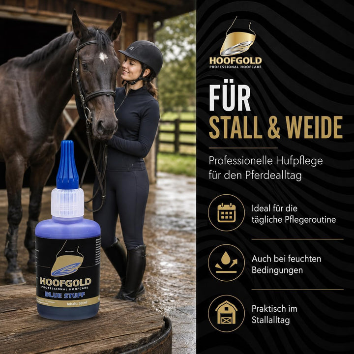 BlueStuff Hufpflegemittel 50 ml - Strahlfäule Pferd Mittel - schnelle Hilfe