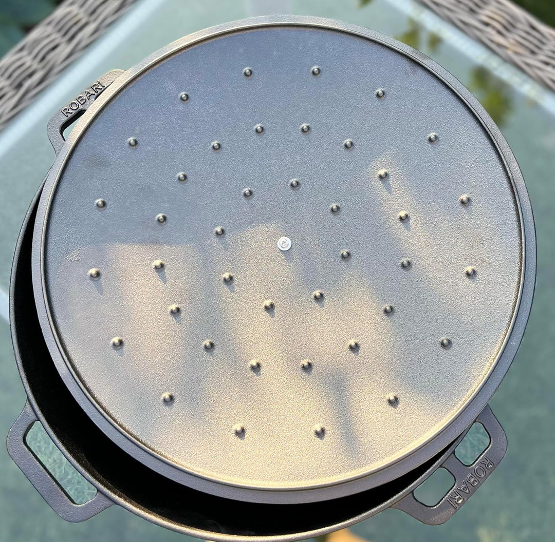 Gusseisen Kasan 12 L mit Deckel Schaumlöffel WOK KAZAN Campingtopf Gulaschkessel