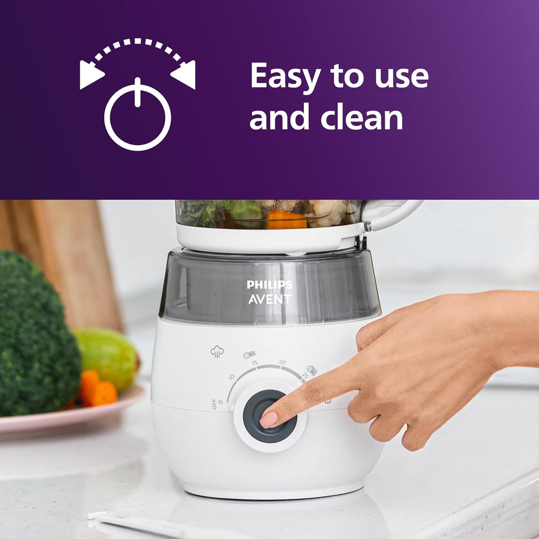 Philips Avent Premium 4-in-1 Dampfgarer, Babynahrungsbereiter, Dampfgarer, Mixen, Auftauen, Aufwärme