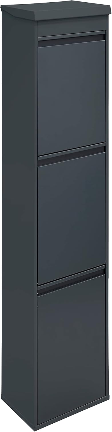 ARREGUI Top CR324-B Mülltrennsystem aus Stahl mit Aufbewahrungsbox mit Deckel | 3 Fächer Mülleimer f