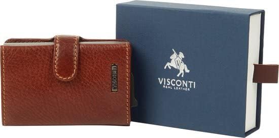 VISCONTI® Slim Wallet mit Münzfach & RFID-Schutz I Kartenetui bis 6 Karten I Kreditkartenetui klein