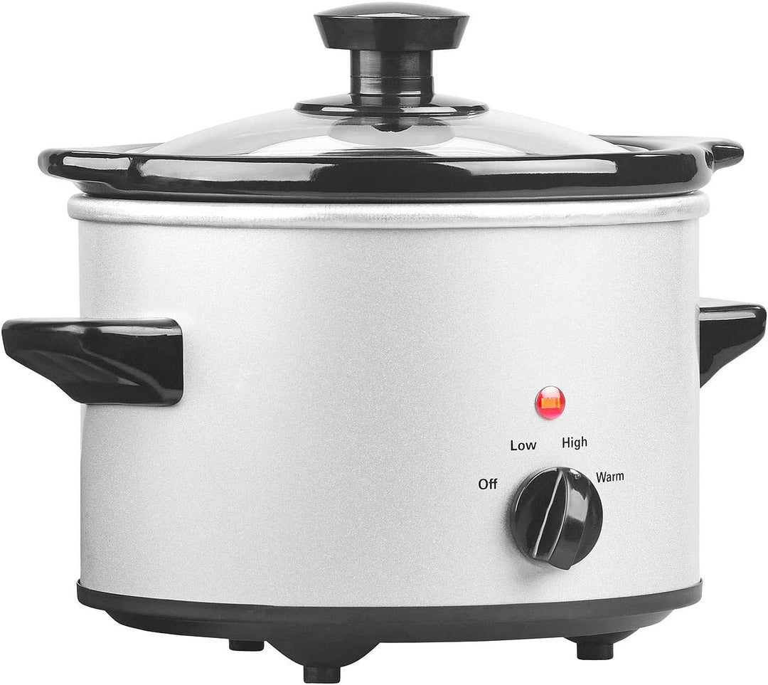 Rosenstein & Söhne Slow Cooker: Elektrischer Schongarer, Keramik-Gartopf, Glasdeckel, 1,4 Liter, 100