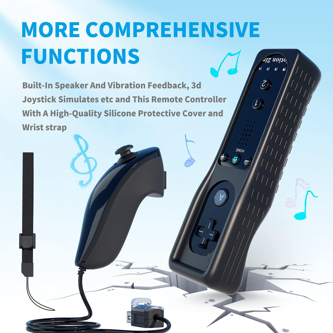 TechKen Controller für Wii mit Motion Plus und Wii Nunchuck Controller Wii Fernbedienung Nunchuk Kon