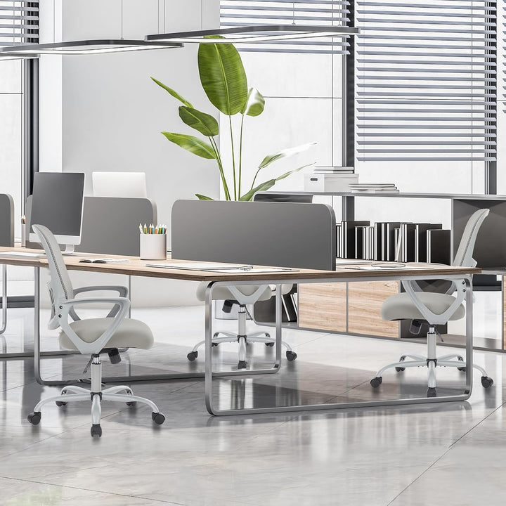 Sweetcrispy Bürostuhl Ergonomisch, Schreibtischstuhl mit Lendenwirbelstütze, Verstellbaren Armlehnen