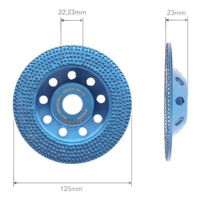 PRODIAMANT Diamant Schleiftopf 125mm für Holz und Farbe Vacuum-Diamant ST894 entfernt Beschichtung,