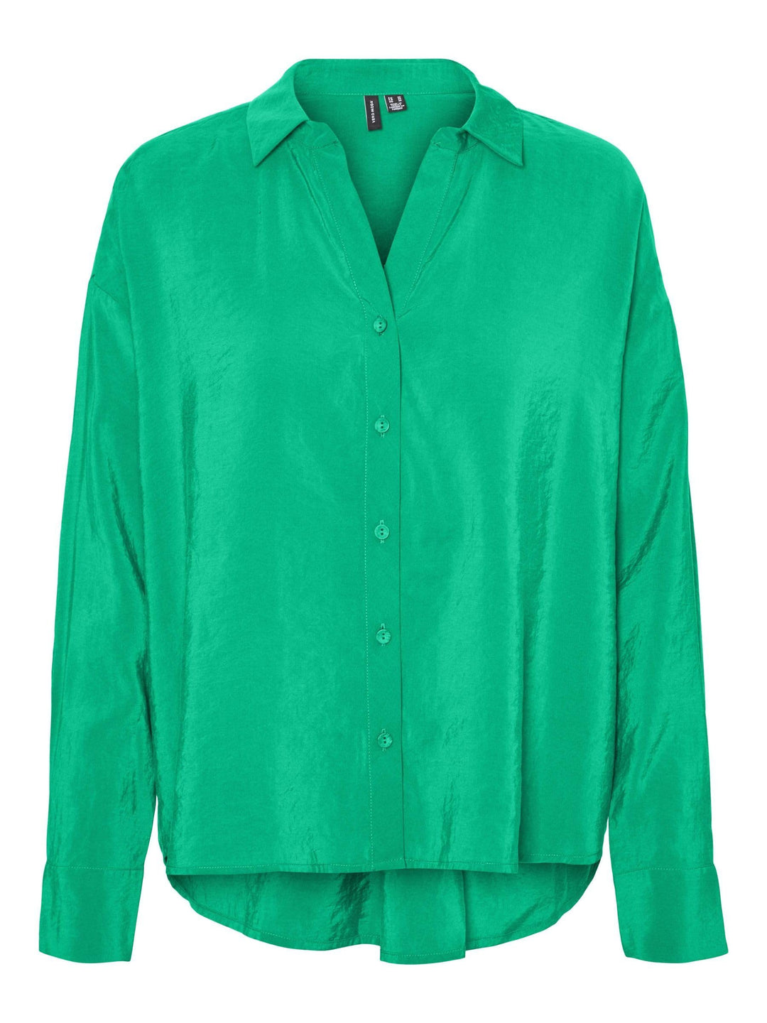 VERO Moda Damen Vmqueeny Ls Oversize Shirt WVN Ga Noos Langarmshirt M Bright Green, M Bright Green