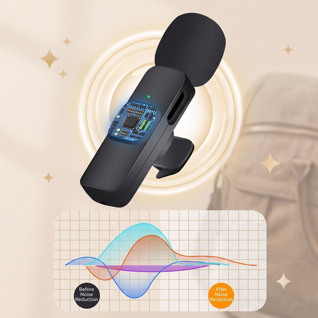 Mikrofon Handy, Kabelloses Lavalier Mikrofon USB-C für Android Smartphone, Wireless Mic mit Funkempf
