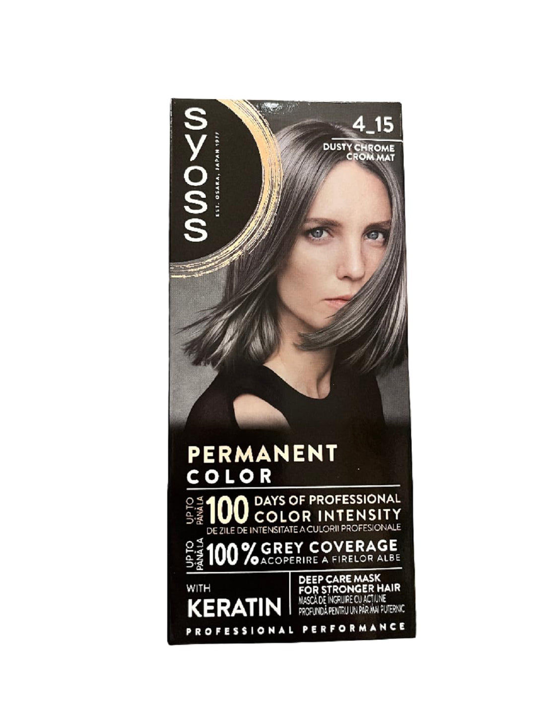SYOSS Coloration, Haarfarbe Stufe 3 4_15 DUSTY CHROM, intensiver metallischer Glanz, 3er Pack (3 x 1