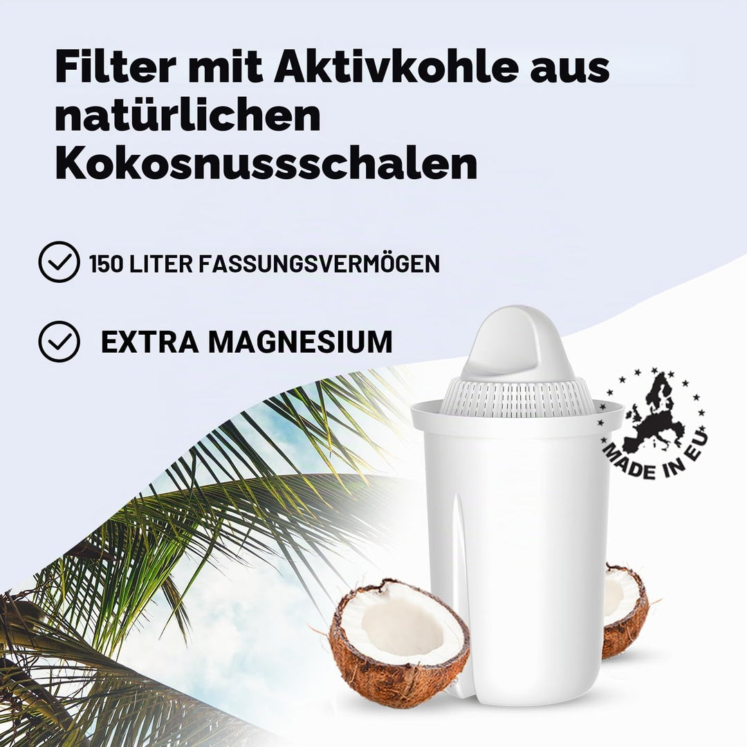 PearlCo - classic Pack 3 Filterkartuschen - passt in Brita Classic Standard Kartusche 3er Pack, Stan