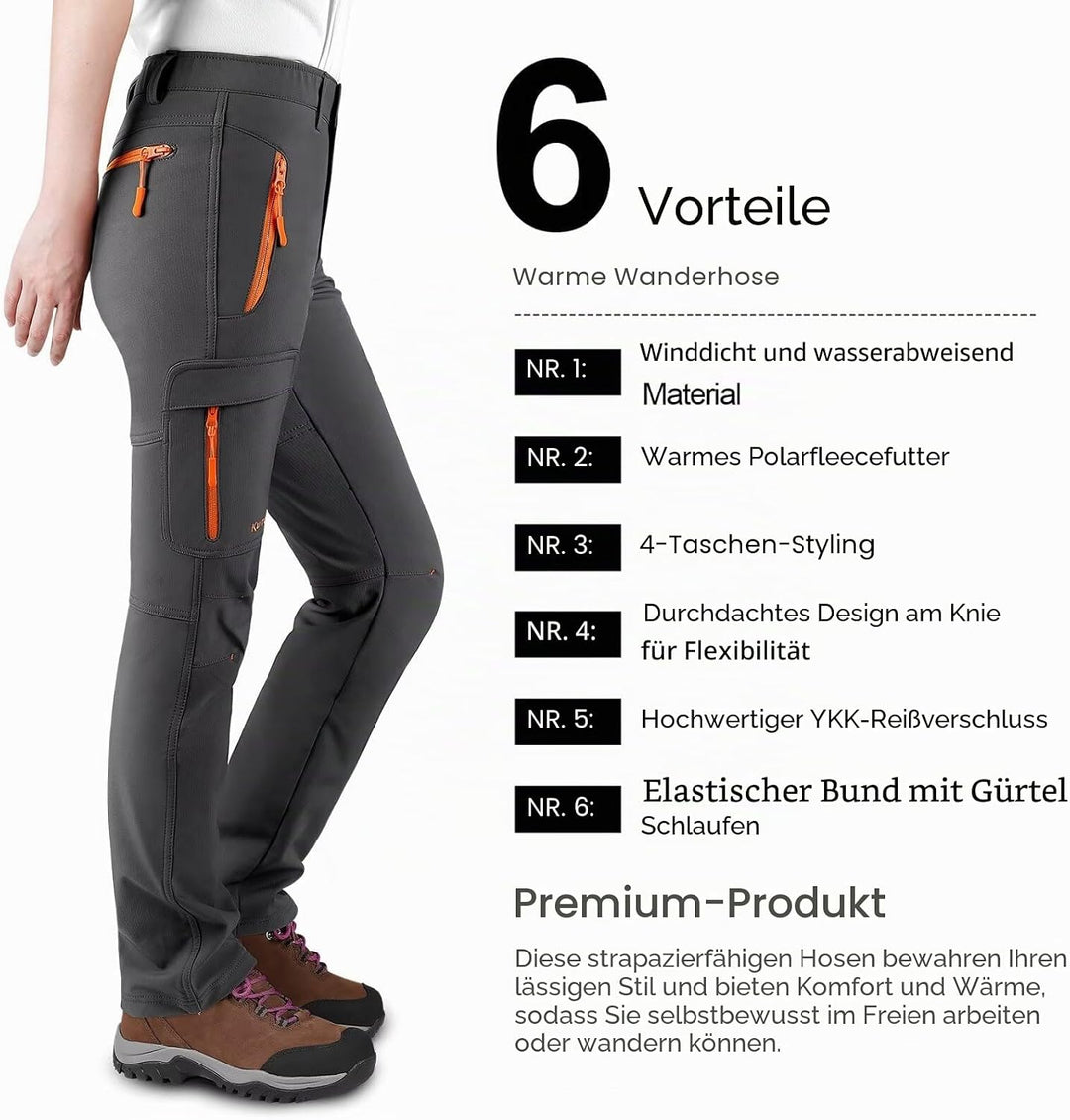KUTOOK Damen Wanderhose Hp311 L Kurz Grau, L Kurz Grau
