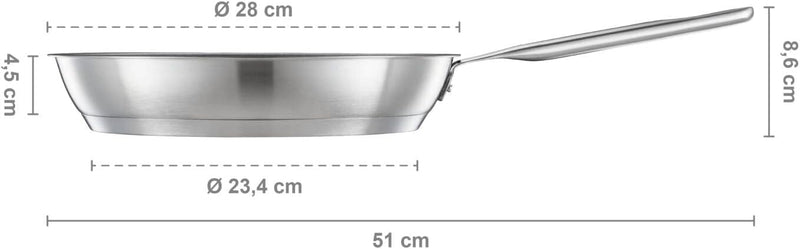 Fiskars Bratpfanne, Ø 28 cm, Beschichtete Pfanne, Für alle Kochfelder geeignet, Recycelter Edelstahl