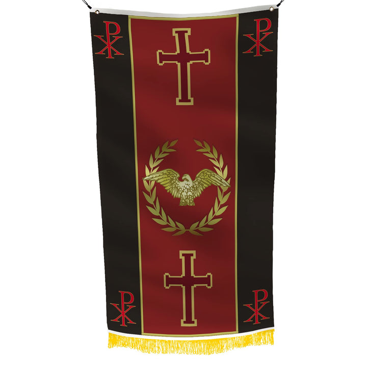 Römisches Imperium-Flaggen-Banner, 9 x 152 cm, lebendige Farben, doppelt genähte Messingösen (christ