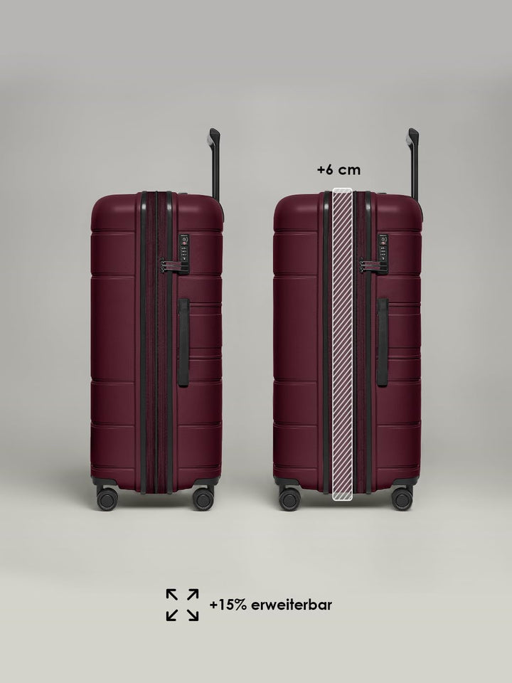 REDOLZ Hartschalen Check-in Koffer | Grosser XL Trolley 51 x 32 x 76 cm mit Dehnfalte aus hochwertig