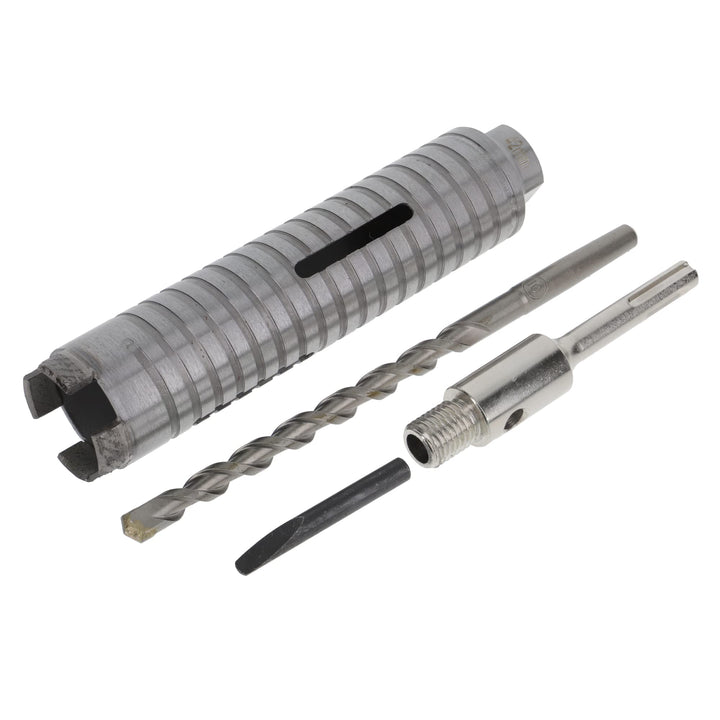 PRODIAMANT Diamant Bohrkrone ø 42mm Nutzlänge 150mm mit SDS Adapter lasergeschweisst für trocken Boh