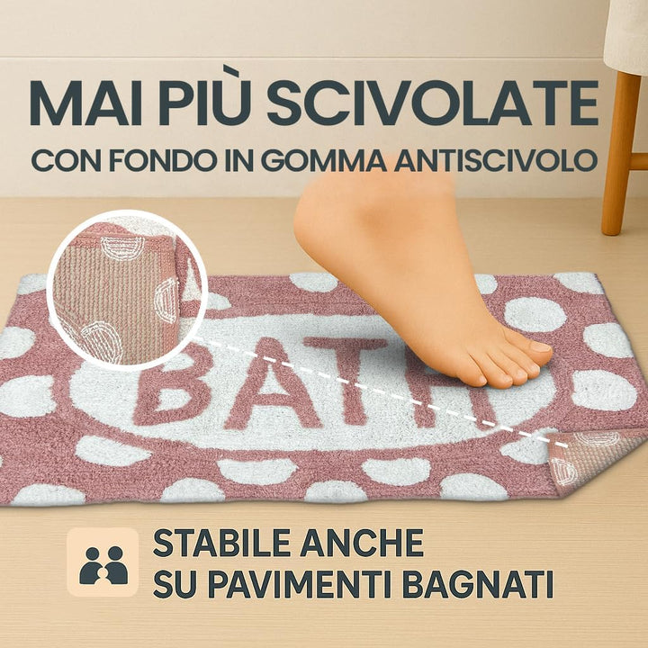 Badteppich rutschfest waschbar & weich - Ideal als Badematte, Badezimmerteppich oder Badvorleger - B