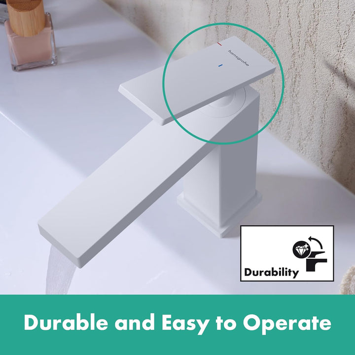 hansgrohe Tecturis E - Waschtischarmatur mit Zugstangen-Ablauf, energiesparend (CoolStart), Wasserha