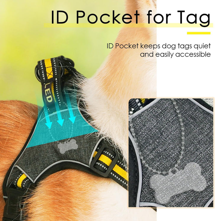 ThinkPet No-Pull Geschirr, Ausbruchsicheres Reflektierendes Step-in Hundegeschirr, Verstellbares Atm