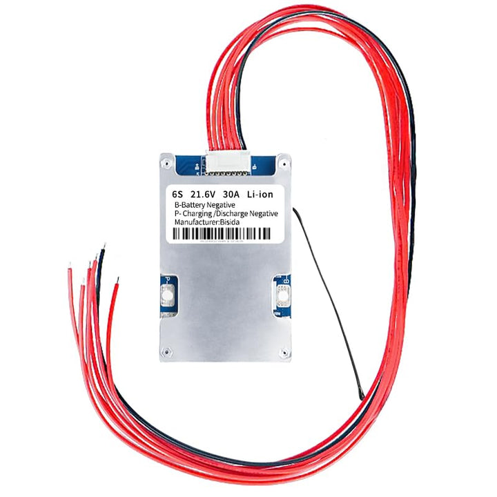 6S BMS 21,6 V 30A Lithium-PCB-Schutzplatine mit Balancerleitung und NTC, gemeinsamem Anschluss, zehn