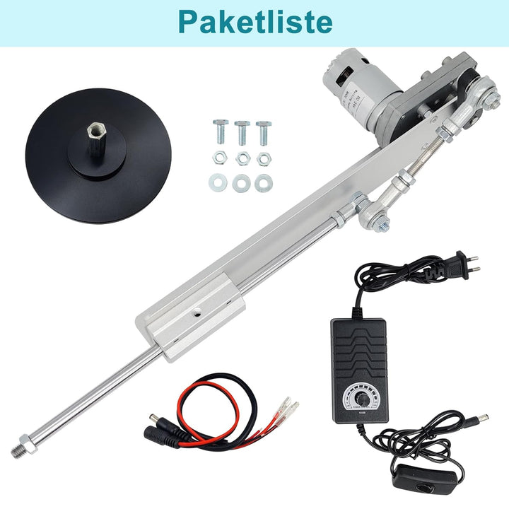 Hubkolbenmotor Linearaktuator DC 24V DIY Linearmotor 120rpm Hub 3cm-15cm mit Drehzahlregler und Saug