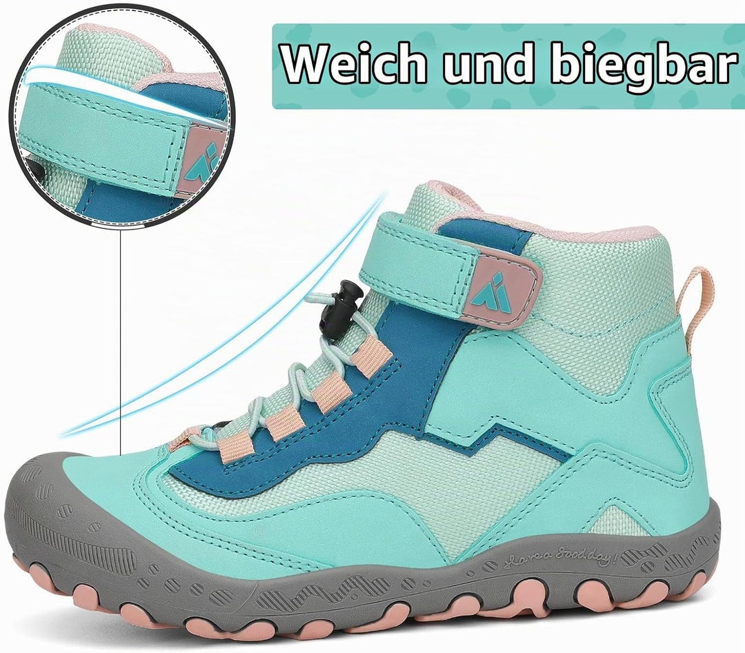 Mishansha Kinder Wanderschuhe Rutschfest Leicht Trekking Wanderstiefel für Jungen Mädchen Gr.24-38 G