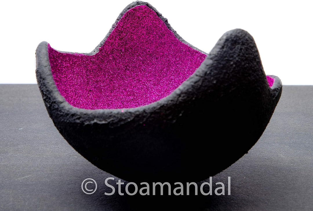 Lichtschale - Glitter - pink- S (15 cm) - Beton schwarz - grau - Unikat handmade - Geburtstagsgesche