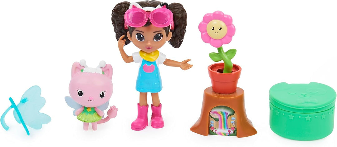 DREAMWORKS GABBY'S DOLLHOUSE - Cat-tivity Set, Flower-rific Garden - Garten Set mit Gabby und Kitty