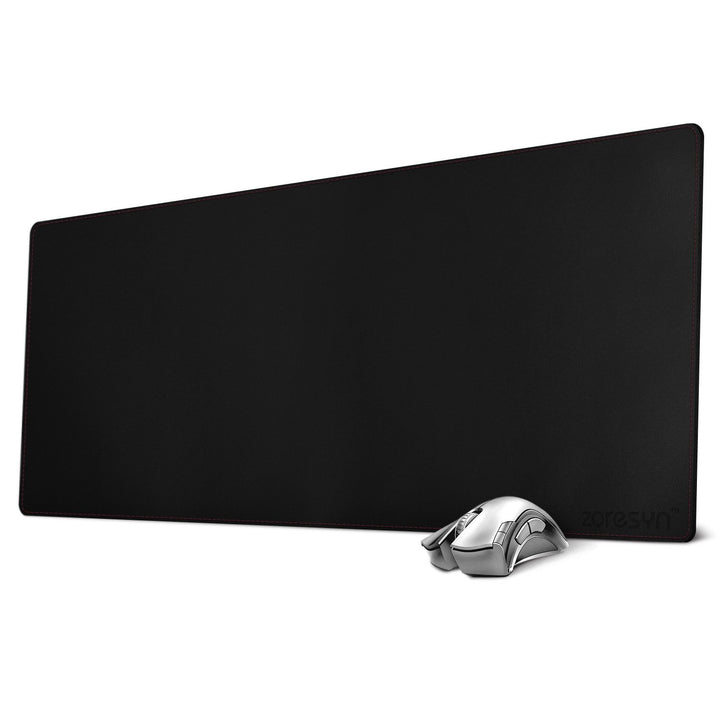 ZORESYN XL Schreibtischunterlage aus PU-Leder – rutschfeste Büro- & Gaming-Mauspad (90x40 cm) – Schw