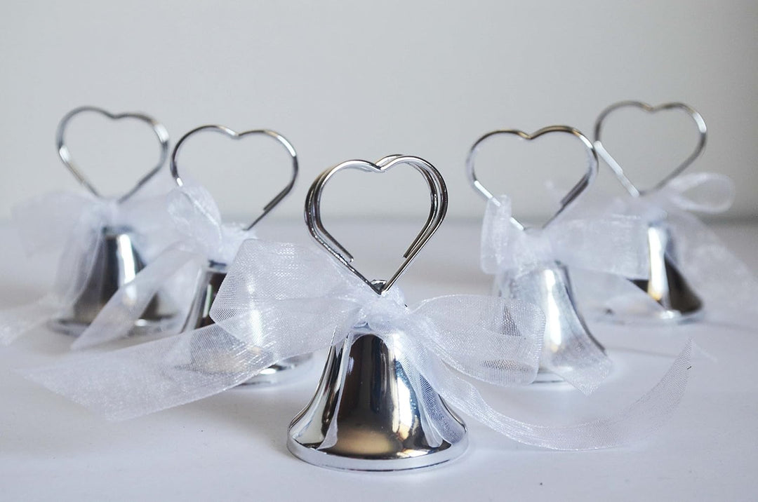 20 Stück Silber Küssen Glöckchen Kussglocke Gastgeschenk Namenskärtchen Hochzeit Tischkärtchen
