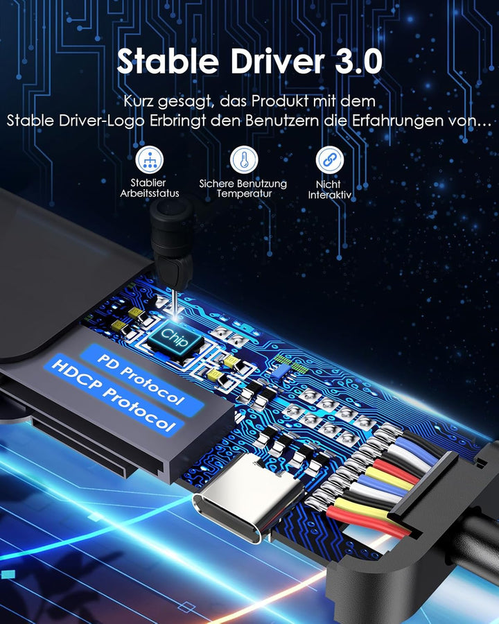 LENTION USB C Hub mit 100W PD Aufladung, 4K@60Hz HDMI, SD/TF Kartenleser, USB 3.0, Adapter USB C kom