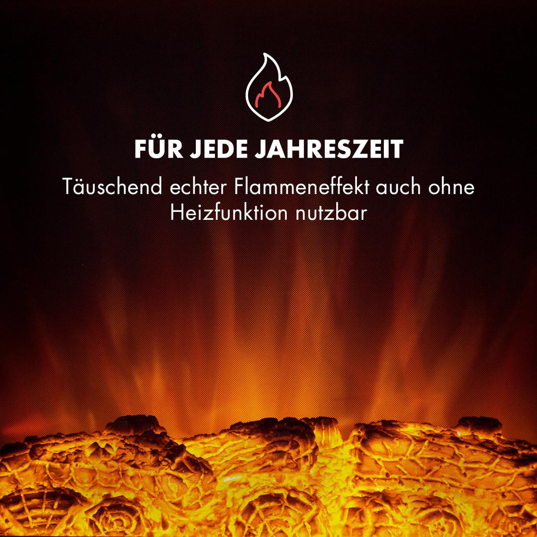 Klarstein Chamonix Kamin elektrisch, Retro Elektrokamin Nostalgie Elektro Kamin mit Heizlüfter (35cm